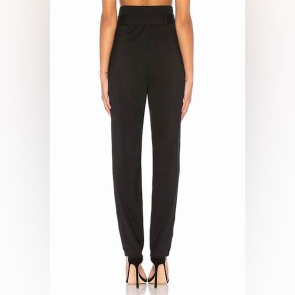 Milly Sevilla Black High Waist Belted Tie Waist Trouser Pants Size 4 - Picture 3 of 11